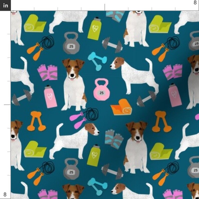 Gym Dog Fabric Jack Russell Terrier Exercise Workout Fitness Etsy España