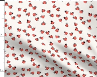Ladybug Fabric - Cute Bug Peach by pondering_acres - Summer Insect Whimsical Fun Cute Happy Cheerful Fabric by the Yard by Spoonflower
