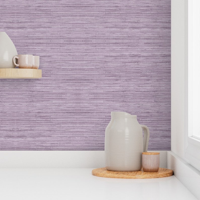 Grasscloth Wallpaper Soft Lavender by Willowlanetextiles - Etsy
