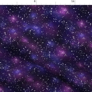 Dreamers Purple Galaxy Starry Night Fabric - Galaxy By Analinea - Dreamers Starry Galaxy Cotton Fabric By The Yard With Spoonflower