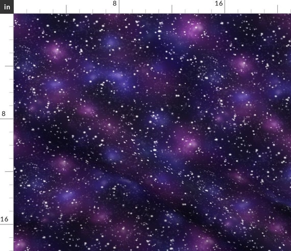Dreamers Purple Galaxy Starry Night Fabric Galaxy by Analinea Dreamers  Starry Galaxy Cotton Fabric by the Yard With Spoonflower 
