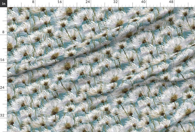 Beach Grass Fabric - Cotton Grass Dream By Southwind - Blue White Green Nature Meadow Summer Cotton Fabric By The Yard With Spoonflower image 2