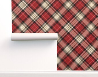 Red Green Check Stripe Country Plaid Tartan Wallpaper border Home Wall Decor Red Green Check Stripe Country Plaid Tartan Wallpaper border Home Wall Decor