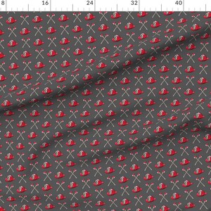 Fireman Fabric - Firefighter Helmet and Axe on Dark Grey by ...