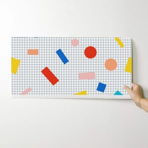 Retro Wallpaper - Color Block Grid By Louisemargaret - Retro 80s Grid Custom Printed Removable Self Adhesive Wallpaper Roll by Spoonflower image 9