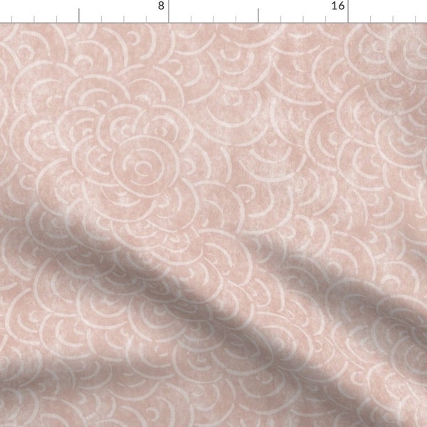 Abstract Circles Fabric - Abstract Blush by fedosja - Hazy Boho Neutral Blush Simple Modern Rose Circle Fabric by the Yard by Spoonflower