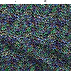 Dragon Fabric - Mother Of Dragons By Maverickcreatrix - Purple Blue Green Scales Colorful Kids Cotton Fabric By The Yard With Spoonflower