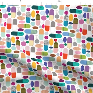 Medical Pills Fabric - Take Two And Call Me In The Morning By Katerhees - Medical Medicine Doctor Cotton Fabric By The Yard With Spoonflower