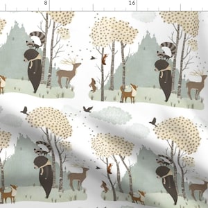 Woodland Pals Fabric - Something In The Air By Katherine Quinn - Woodland Animal Friends Forest Cotton Fabric By The Yard With Spoonflower