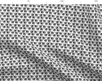 Sloth Fabric - Mini Hanging Sloth - Sloth // Black And White Cute Sloths In A Tree Fabric By Andrea Lauren - Sloth Fabric With Spoonflower