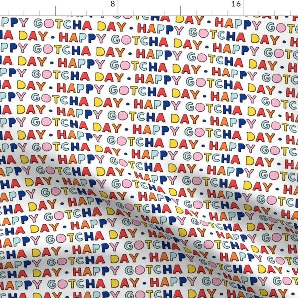 Happy Gotcha Day Pet Adoption Fabric - Happy Gotcha Day! - White - Lad19 By Littlearrowdesign - Happy Gotcha Day Fabric With Spoonflower