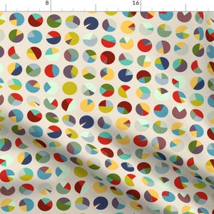 Pie Fabric - Pie Charts By Candyjoyce - Retro Math Pie Chart Geometric Graphs Upholstery Decor Cotton Fabric By The Yard With Spoonflower