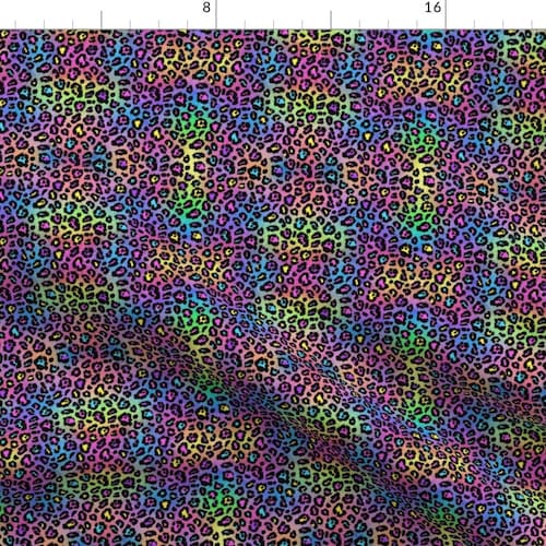 Cheetah Rainbow Animal Print Fabric Cheetah Wild Colorful - Etsy