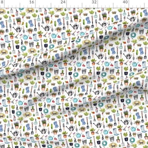 Gardening Fabric - Garden Gear - Spring Gardening Pattern W/ Garden Tools Supplies By Somecallmebeth - Garden Fabric With Spoonflower imagen 2
