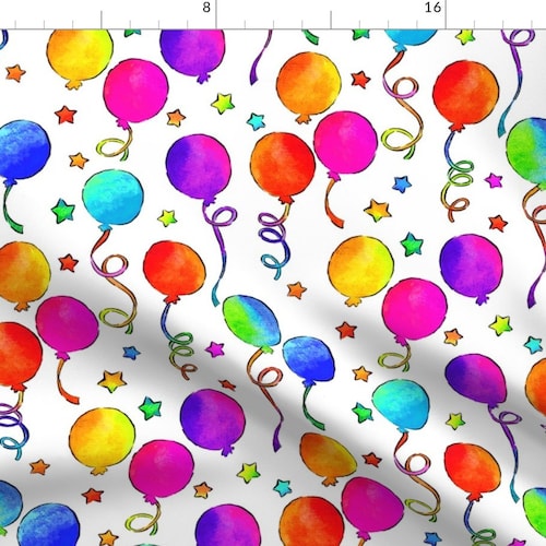 Multicolored Fabric Ultrabright Happy Birthday Pink Etsy