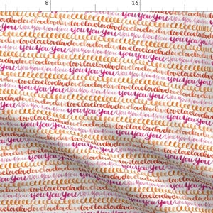 I Love You Fabric - Love You By Kikipetiford - Watercolor I Love You Cotton Fabric By The Yard With Spoonflower