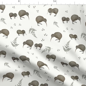 Kiwi Fabric - Kiwi Bird  by sassy_kea - Aotearoa New Zealand Kiwi Bird Bird Print Baby Bird Baby Pattern Fabric by the Yard by Spoonflower