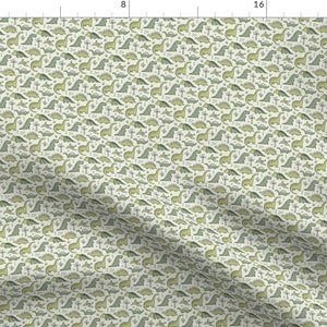 Tiny Dinos Fabric - Dinosaurs In Green Tiny Small by caja_design - Dinosaurs Kids Gender Neutral Green Fabric by the Yard by Spoonflower