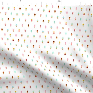 Pastel Ice Cream Fabric - Ice Cream By Stolenpencil - Colorful Kids Summer Sweet Ice Cream Cotton Fabric By The Yard With Spoonflower