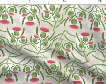 Scottish Thistle Fabric - Scottish Thistle By Landpenguin - Botanical Flower Home Decor Cotton Fabric By The Yard With Spoonflower