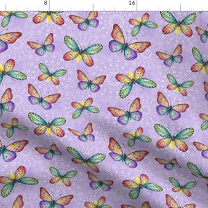 Colorful Butterflies Fabric - Butterflies By Juliabadeeva - Colorful Butterfly Mandala Home Decor Cotton Fabric By The Yard With Spoonflower