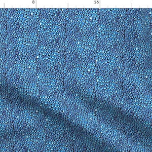 Blue Dragon Scales Fabric - Sparkle Blue Ice Metal Dragon Scales By Glimmericks - Blue Fantasy Cotton Fabric By The Yard With Spoonflower