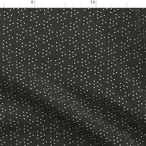 Scattered Dots Fabric - Dottie Black Medium by nouveau_bohemian - Faux Texture Charcoal Grey White Circle Fabric by the Yard by Spoonflower