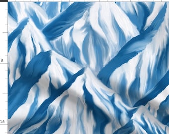 Snowy Mountains Fabric - Snowy Mountains by sveta_aho - Mountain Range Blue White Outdoors Skiing Glacier  Fabric by the Yard by Spoonflower