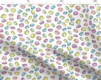 Tiny Macarons Fabric - Macaron By Laurawrightstudio - Small Scale Sweets Desserts Cookies Cotton Fabric By The Yard With Spoonflower