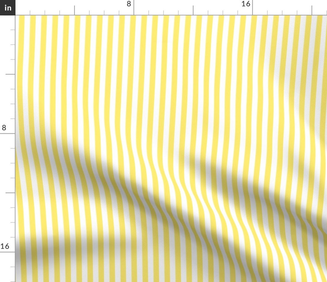 Stripes Fabric Stripes Vertical Lemon Yellow by Misstiina | Etsy