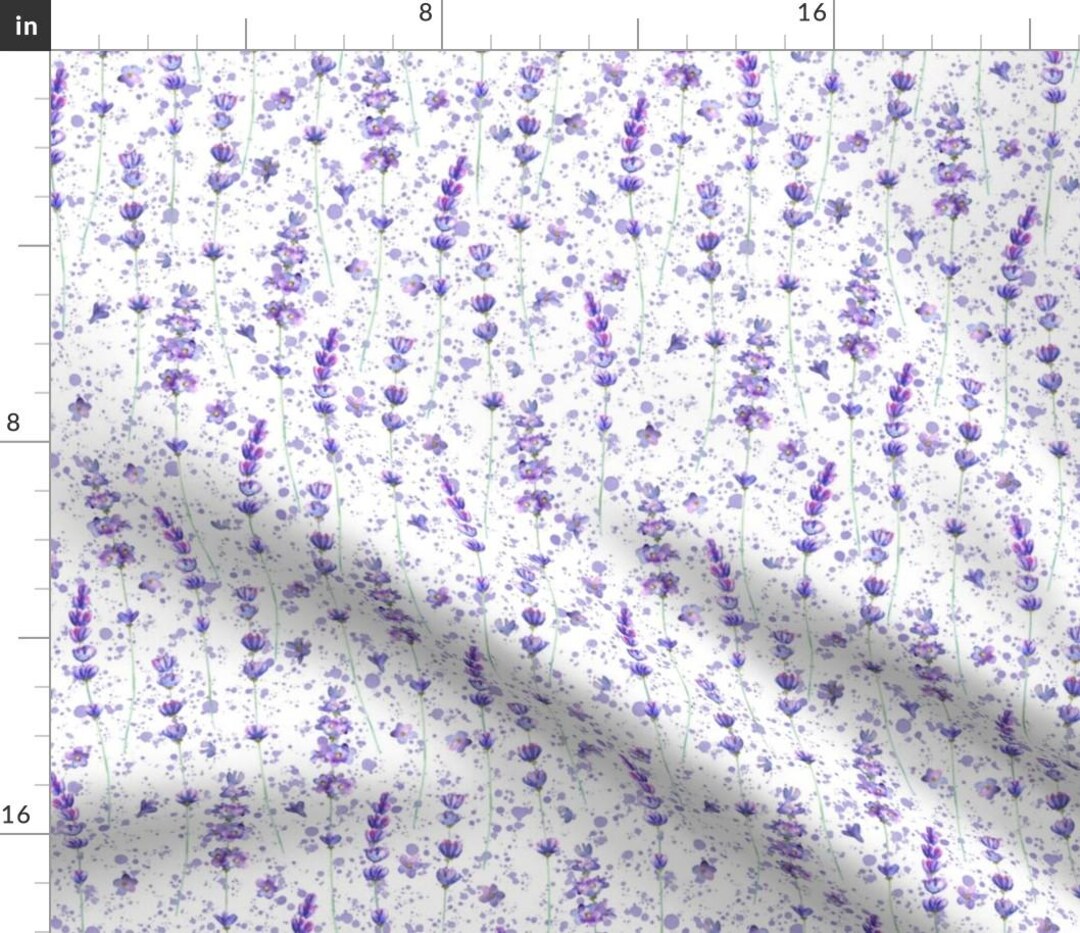 Lavender Fabric Lavender Pattern by Olgersart White Purple Lilac Floral ...