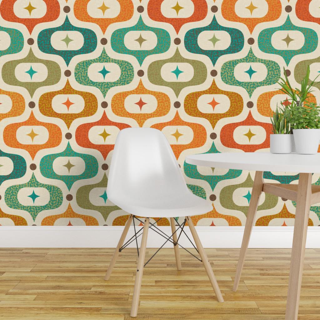 Mid Century Modern Removable Peel and Stick Wallpaper - Bright Kitsch ...