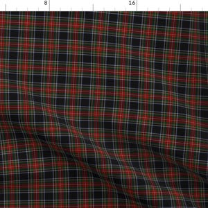 Black Stewart Fabric - Black Stewart Tartan By Lilyoake Scottish Traditional Plaid Pattern - Cotton Fabric By The Yard With Spoonflower