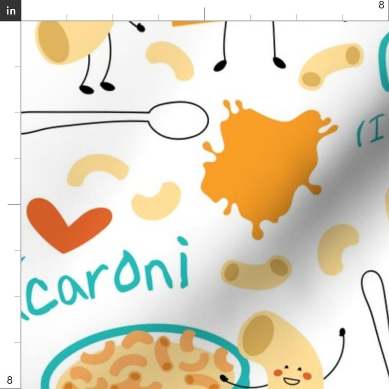 Pasta Fabric - Mac N Cheese Please - Large By Sarah Treu - Playful Macaroni Pasta Noodle Bowl Cotton Fabric By The Yard With Spoonflower image 3