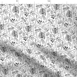 Halloween Bones Fabric - Skeleton Bones White by spookishdelight - Spooky Medical Anatomy Xray Biology Fabric by the Yard by Spoonflower