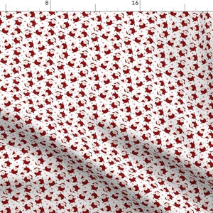 Santa Ditsy Fabric - Tiny Santas By Jannasalak - Santa Ditsy Christmas Holiday Festive Red White Cotton Fabric By The Yard With Spoonflower