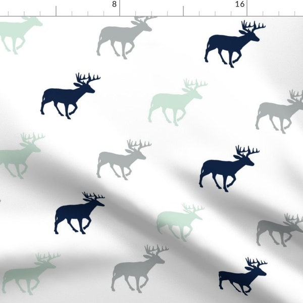 Buck Fabric - Multi Buck // Northern Lights Collection By Littlearrowdesign - Woodland Cotton Fabric By The Yard With Spoonflower