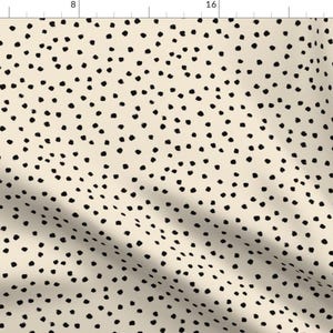 Modern Polka Dot Fabric - Polka Dots On Cream by kaileyhawthorn - Polkadots Minimalist Mod Paint Daubs  Fabric by the Yard by Spoonflower