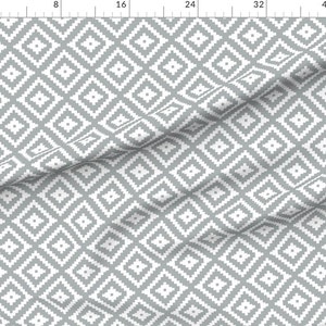 Aztec Fabric Aztec / Grey Custom Fabric by Little Arrow Design Aztec ...