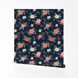 Floral Wallpaper - Sweet Bouquets By Willowlanetextiles - Floral Custom Printed Removable Self Adhesive Wallpaper Roll by Spoonflower
