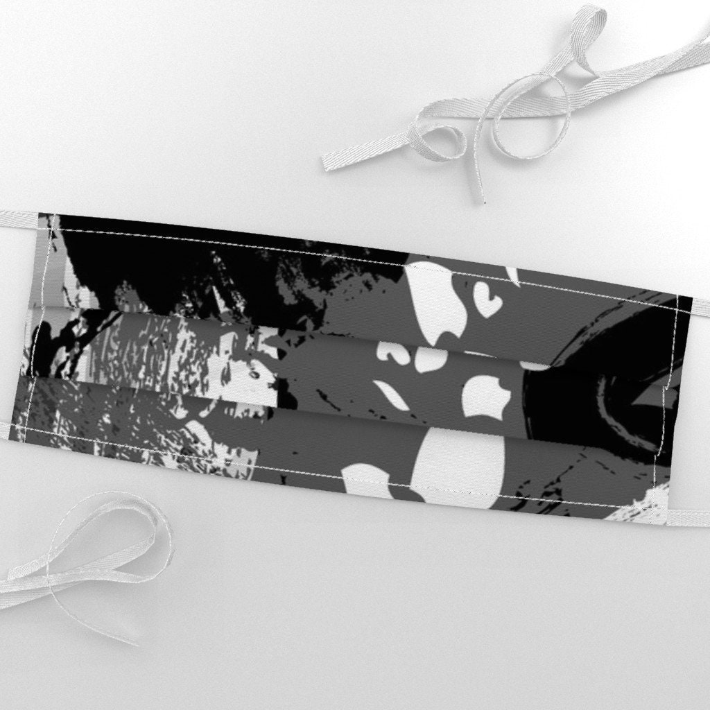 Abstract Paint Black Fabric Black White Abstract Painting Etsy