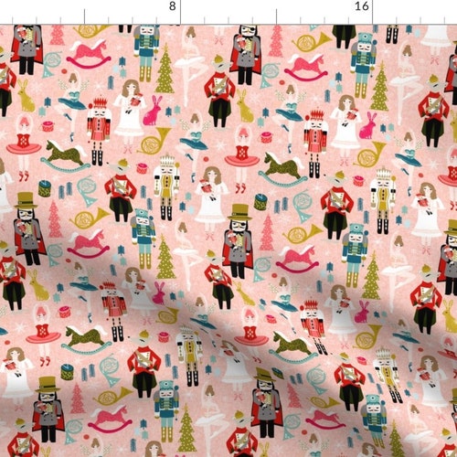 Nutcracker Fabric Nutcracker Ballet Xmas Holiday Christmas Etsy