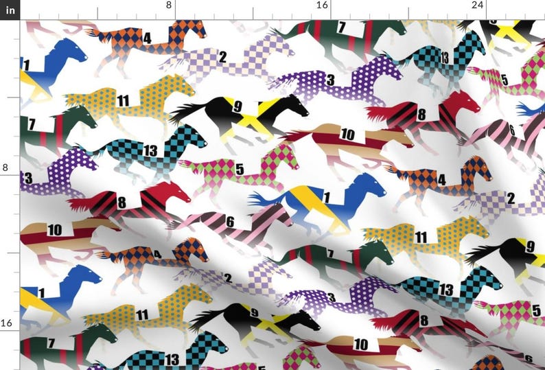 Equestrian Apparel Fabric - Off To The Horse Races Jockey by wickedrefined - Horses Abstract Plaid Clothing Fabric by Spoonflower image 1