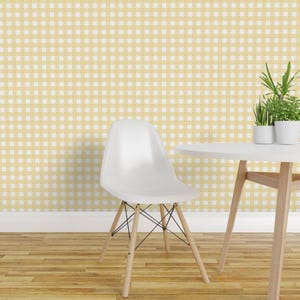 Carta da parati adesiva a quadretti giallo chiaro - Country Sweet Spring - Decorazione murale rimovibile - Quadretti giallo burro di danika_herrick