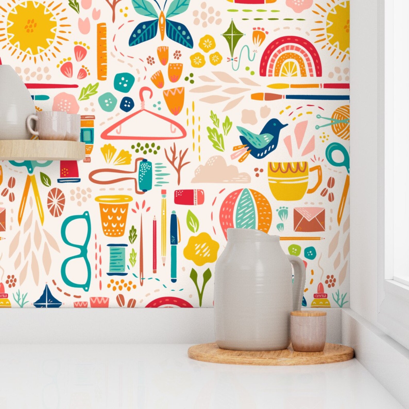 Create Joy Wallpaper Happy Maker by Zirkus Design Colorful - Etsy