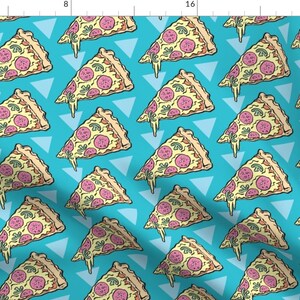 Pepperoni Pizza Fabric - Pizza Triangles By Pinkowlet - Pepperoni Pizza Hipster Kitchen Decor Cotton Fabric By The Yard With Spoonflower