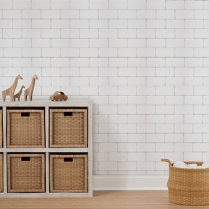 Subway Tile Wallpaper Subway Tile by Littlerhodydesign - Etsy