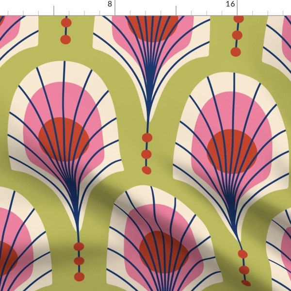 Animal Print Fabric - Retro Peacock by designmindsboutique - Art Deco Bold Modern Feathers Fabric by the Yard by Spoonflower