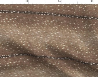 Faux Deer Hide Fabric - Railroaded Deer Hide by willowlanetextiles - Woodland Outdoors Fawn Spots Neutral Fabric by the Yard by Spoonflower