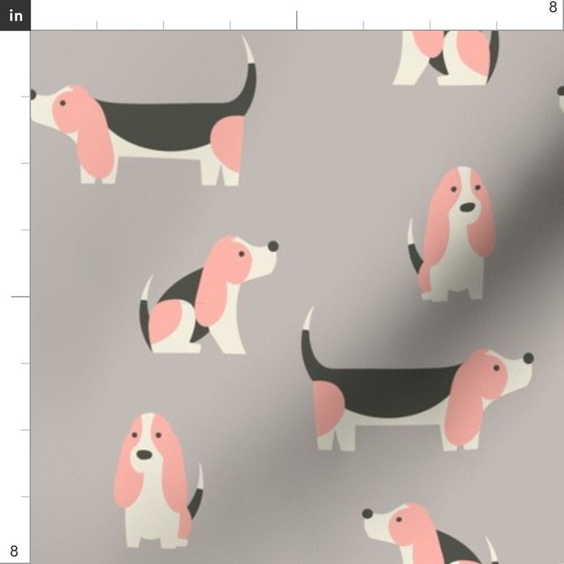 Basset Hound Dog Fabric Basset Hound Candy by Phirefly Print Etsy